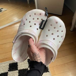 Pink Iridescent Crocs NWT Size 10